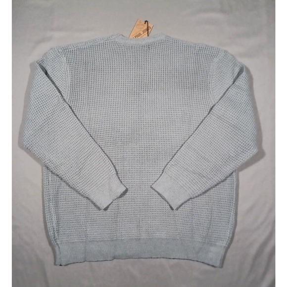 PJ PAUL JONES Sweater Mens XL Gray Crewneck Pullover Waffle Textured Long Sleeve - Picture 5 of 5